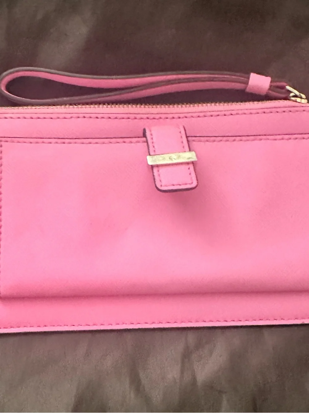 kate spade Pink Wristlet Clutch with Gold Accent
